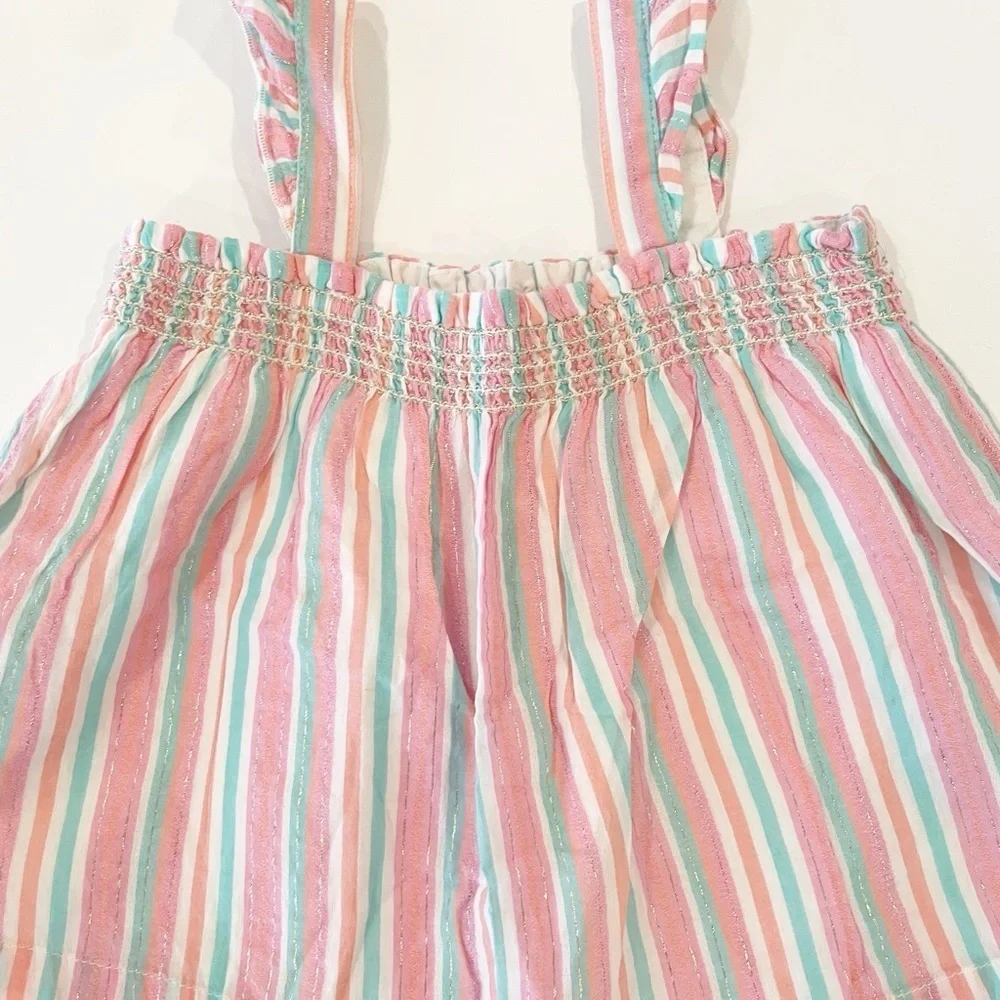 Gap 18-24M striped sleeveless ruffle top